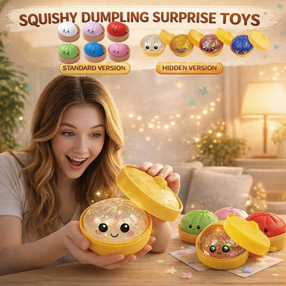 🔥Glitter Dumpling Squishy Steamer Blind Box Surprise Squeeze Fun