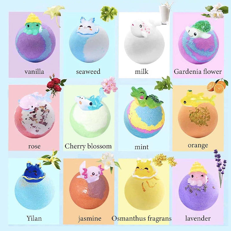 💥FREE SHIPPING-Clearance price $46.98:Bath Bombs for Kids with SurpriseSPRINGInside, 12 Pack Kid Bath Bombs Gift Set
