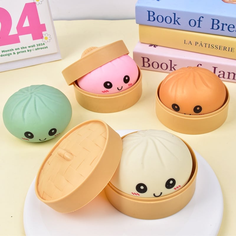 🔥Glitter Dumpling Squishy Steamer Blind Box Surprise Squeeze Fun