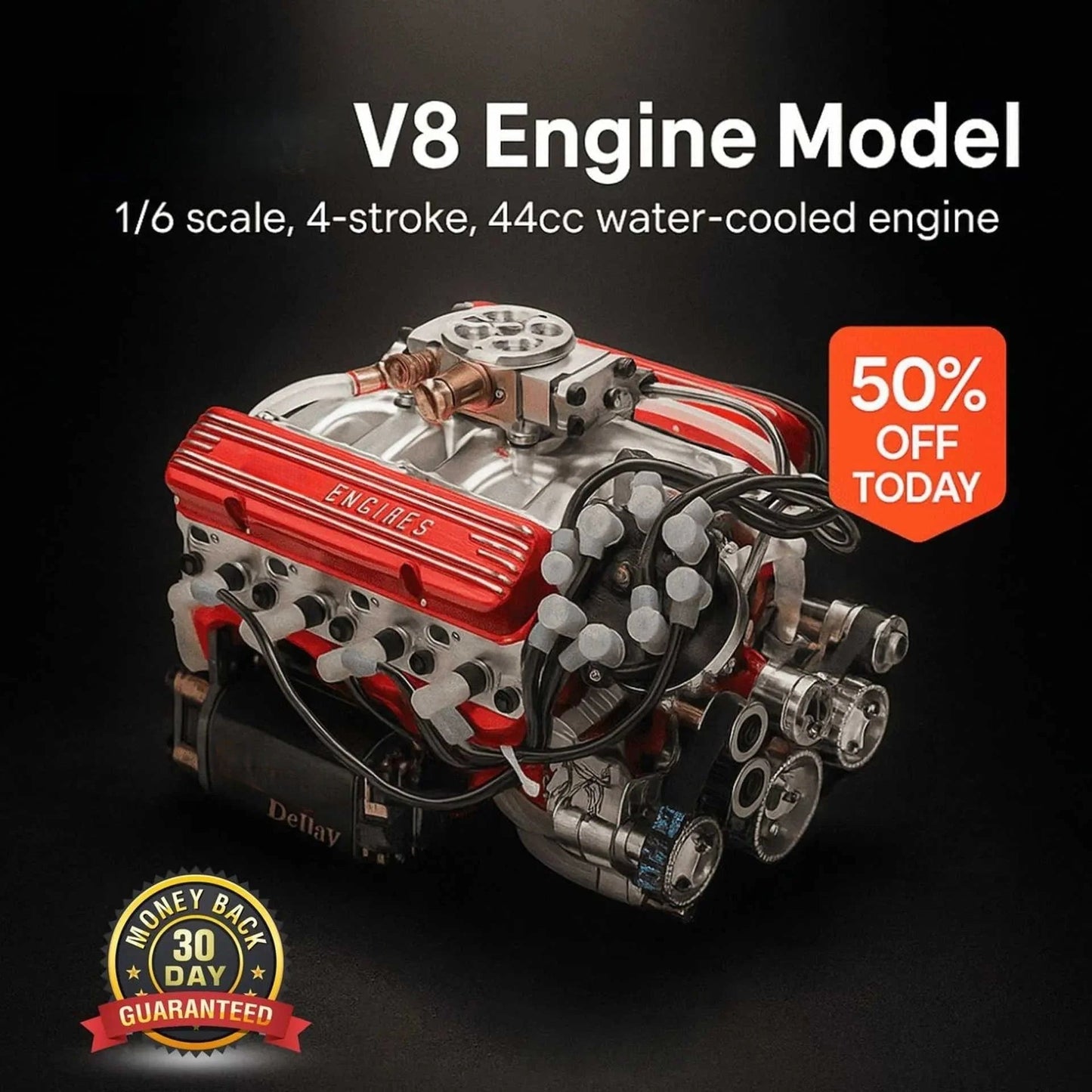 🔥 Warehouse Clearance🏆 Gasoline OHV V8 Small-block Engine Model Kits