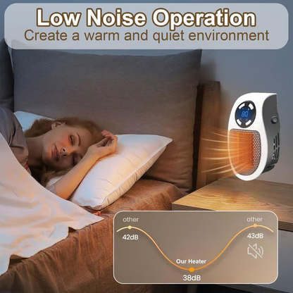 🔥Wall Outlet Space Heater with LED Display♨️ Fast Ceramic Heating💡 Energy Saving & Low Power🛡️ Overheat Protection