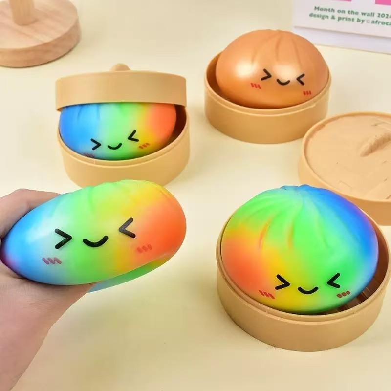 🔥Glitter Dumpling Squishy Steamer Blind Box Surprise Squeeze Fun