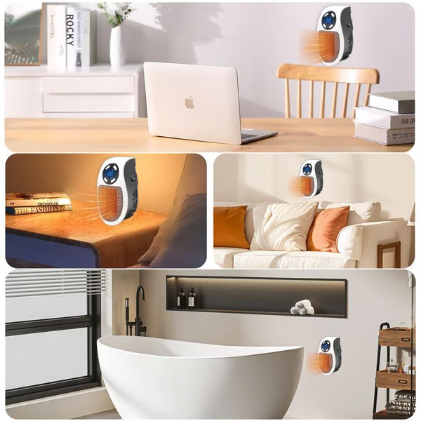🔥Wall Outlet Space Heater with LED Display♨️ Fast Ceramic Heating💡 Energy Saving & Low Power🛡️ Overheat Protection