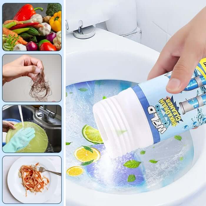 Limited Time Buy 1 Get 1 Free⚡Powerful Sink and Drain Cleaner Powder, Fast Foaming Drain Cleaner for Kitchen and Pipes Cleaning Tool