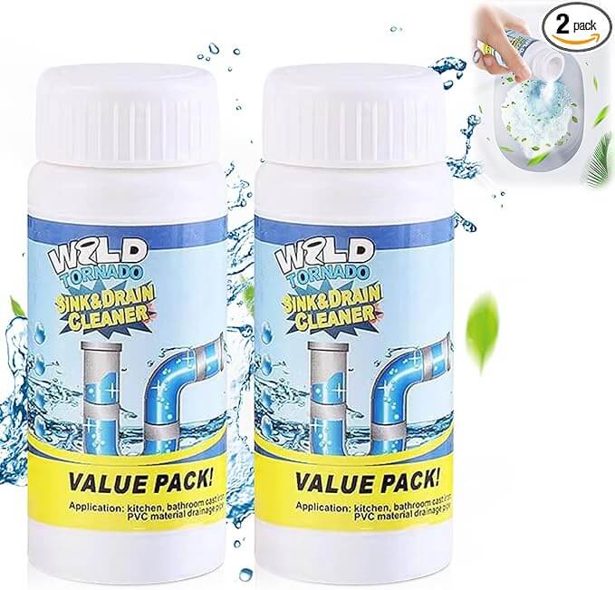 Limited Time Buy 1 Get 1 Free⚡Powerful Sink and Drain Cleaner Powder, Fast Foaming Drain Cleaner for Kitchen and Pipes Cleaning Tool