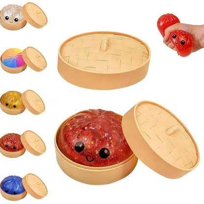 🔥Glitter Dumpling Squishy Steamer Blind Box Surprise Squeeze Fun