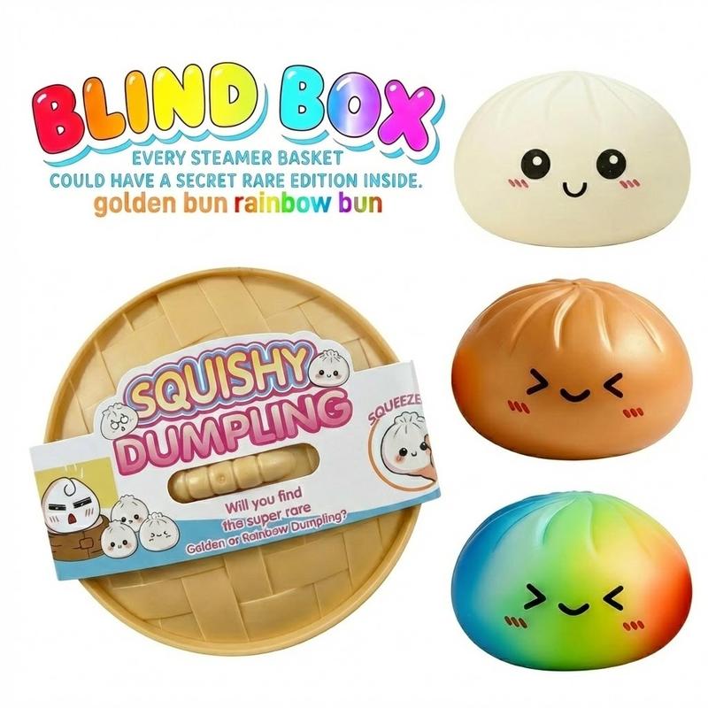 🔥Glitter Dumpling Squishy Steamer Blind Box Surprise Squeeze Fun